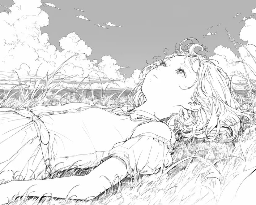 青空を見上げる少女