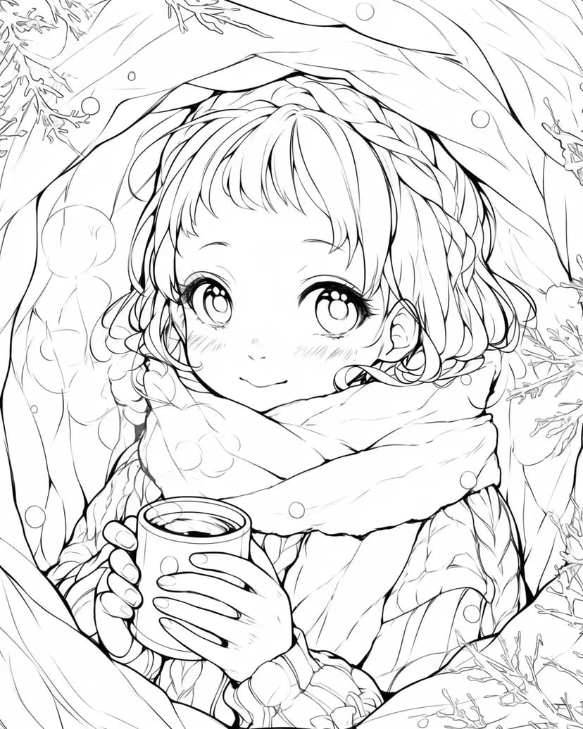雪の妖精と温かい飲み物