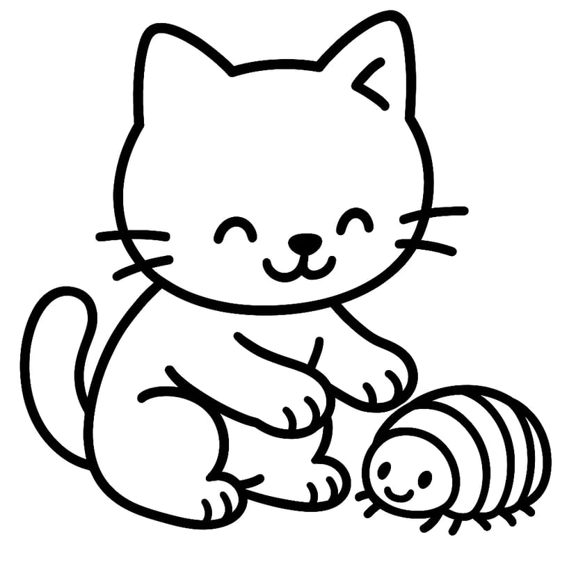 ねことダンゴムシのともだち