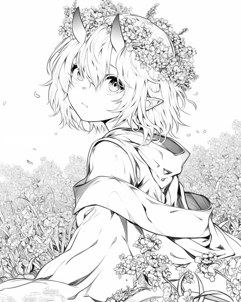 花冠をかぶった妖精