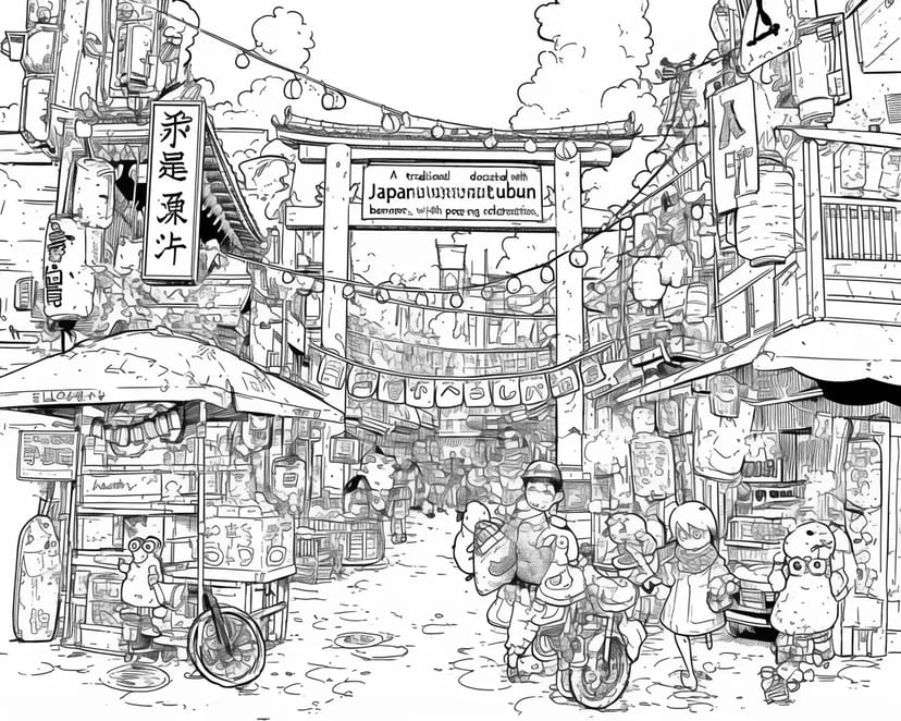 にぎやかな日本の商店街