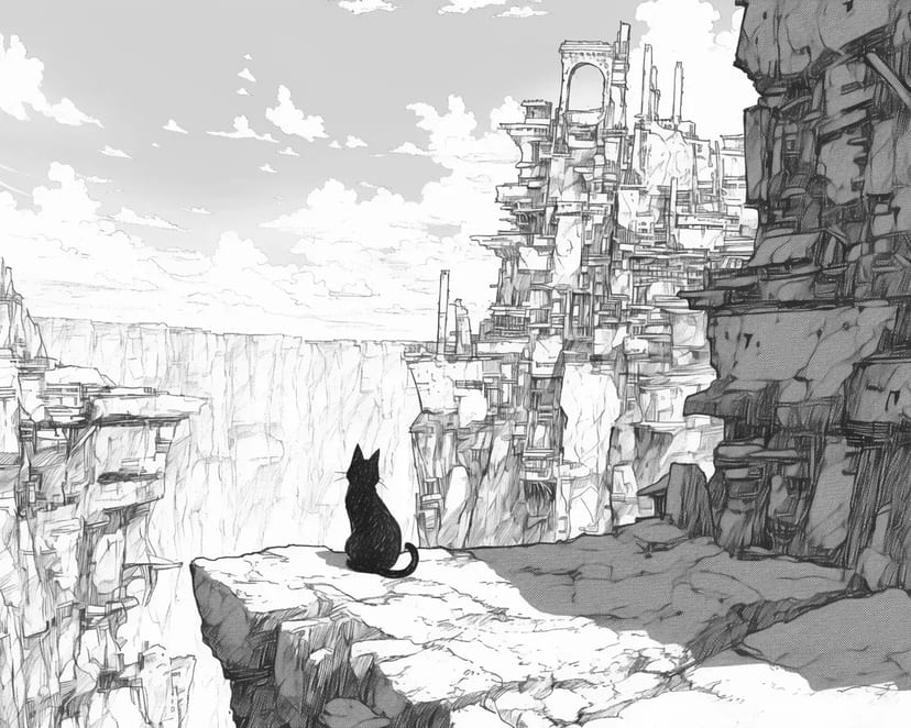 断崖の猫