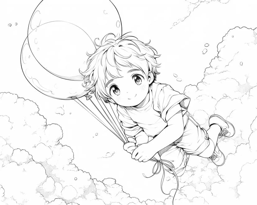 空を飛ぶ男の子