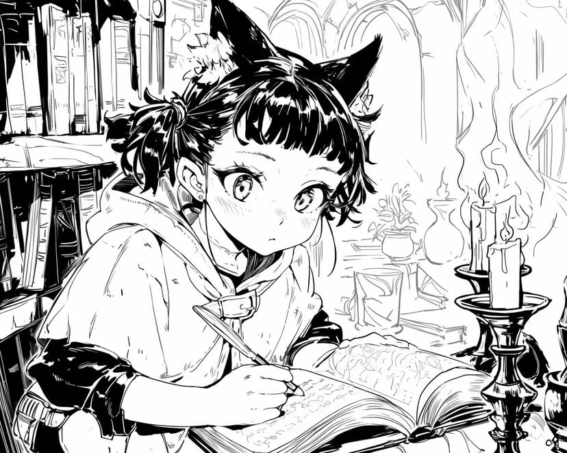 猫耳の魔法使いの勉強
