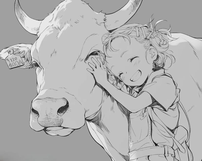 牛と少女の友情