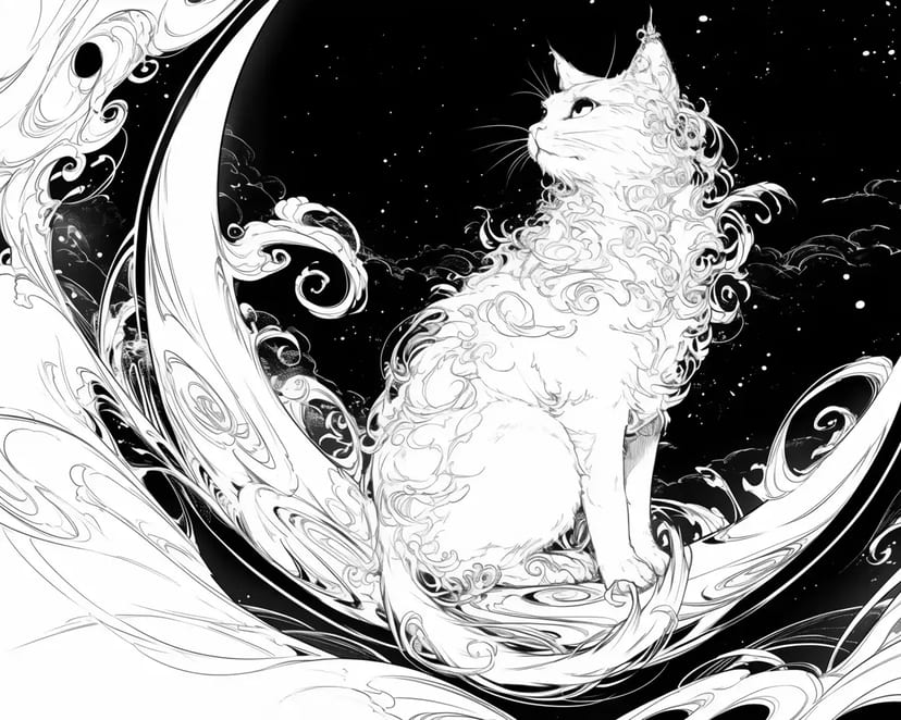 夜空の守護猫