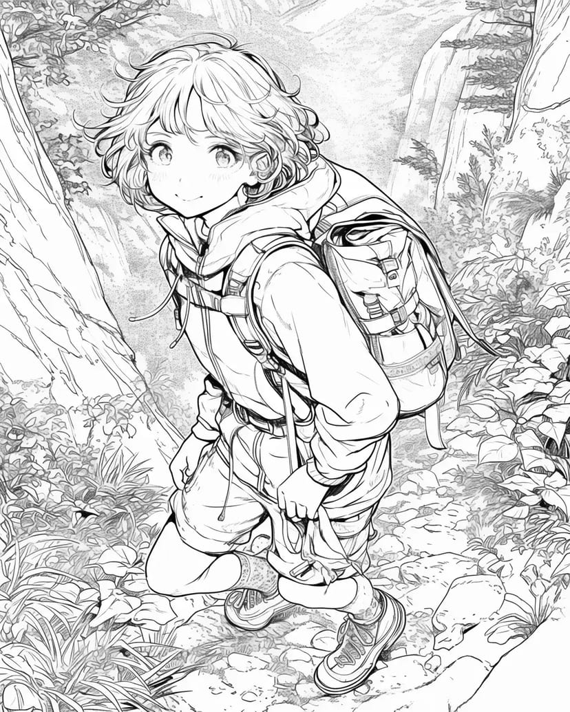 山登りの少年
