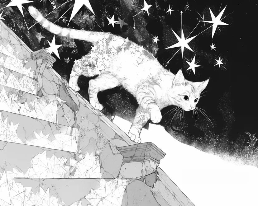 星空を歩く猫
