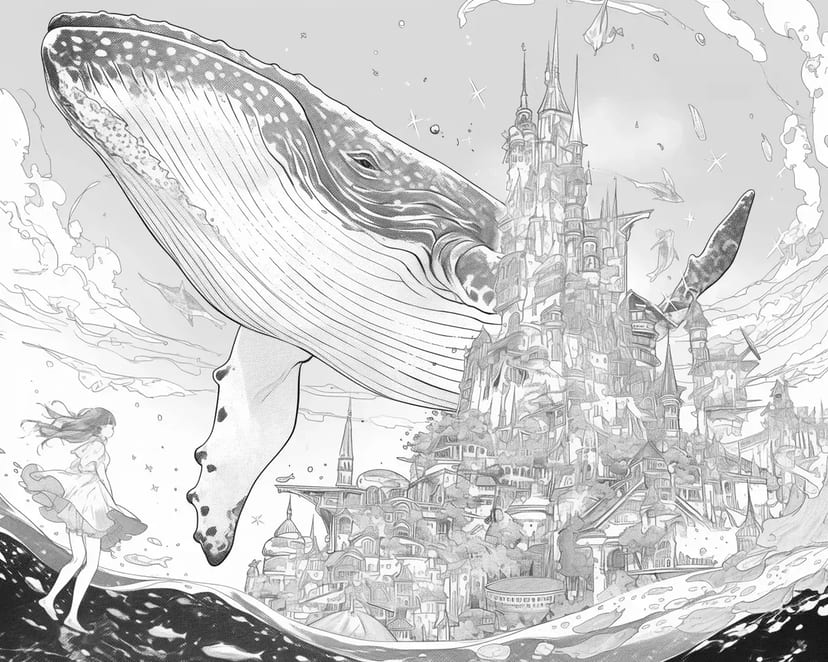 空飛ぶクジラと幻想の街