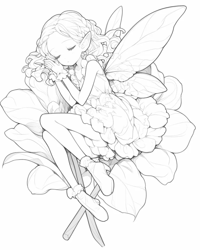 花の上で眠る妖精