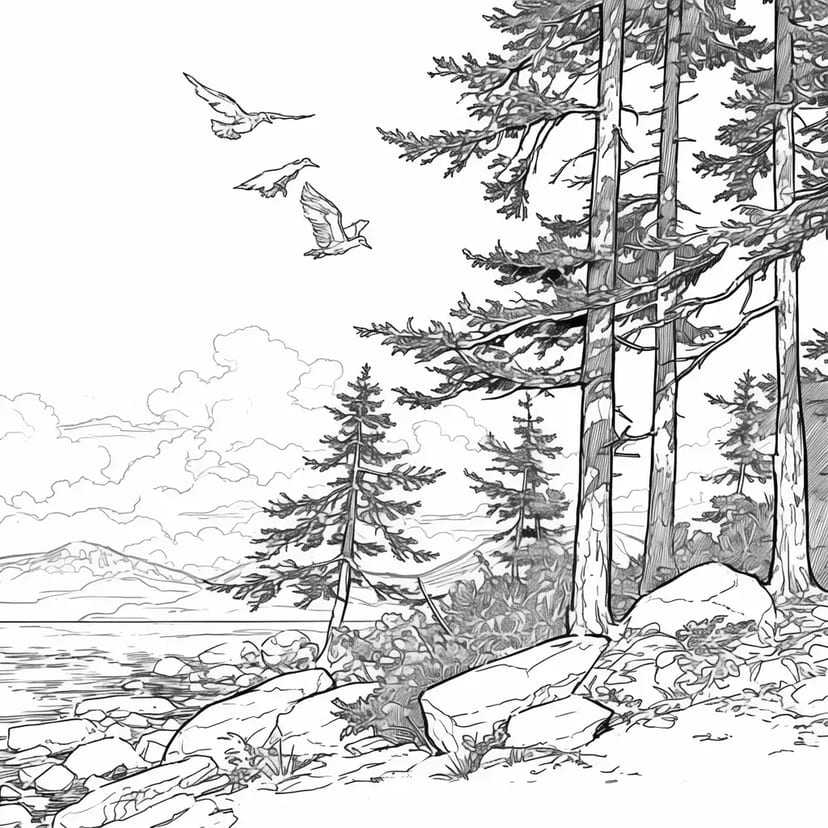 静かな山の風景