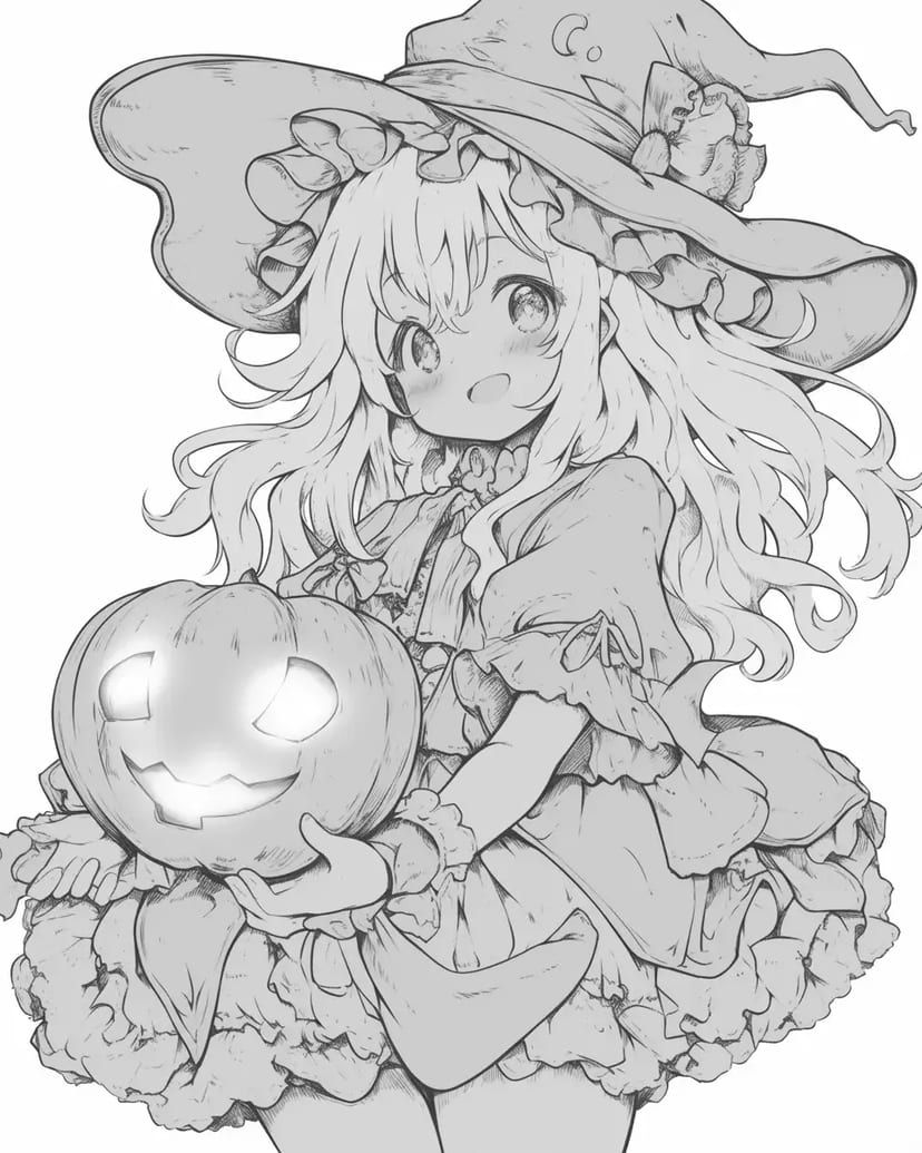 ハロウィンの小さな魔女