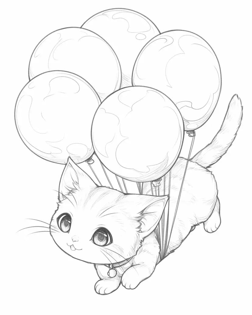 風船と子猫の冒険