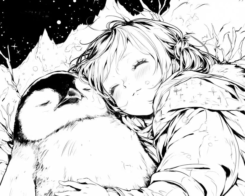 Nuit de Rêve avec une Fille et un Pingouin