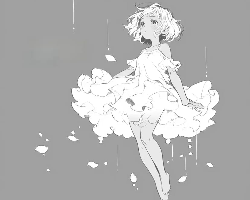 雨の中の少女
