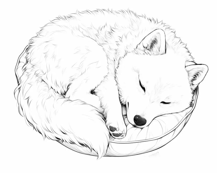 眠るシベリアンハスキー