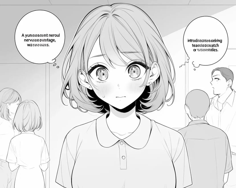 学校のステージで緊張する生徒