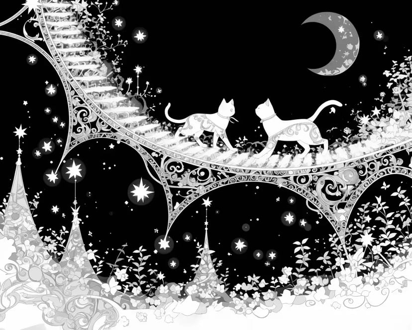 星の橋を歩く猫たち