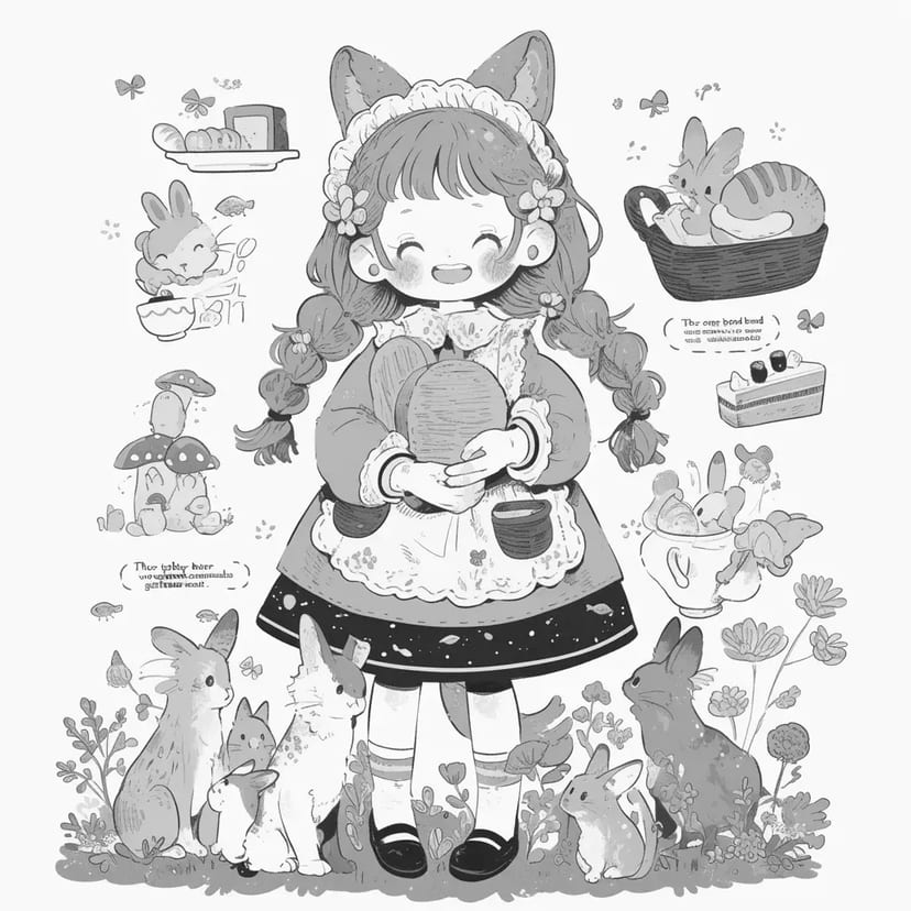 うさぎと少女のメルヘンな一日