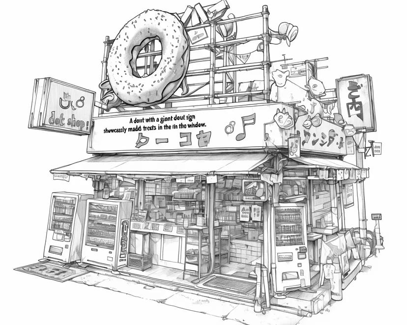 ドーナツショップの街並み