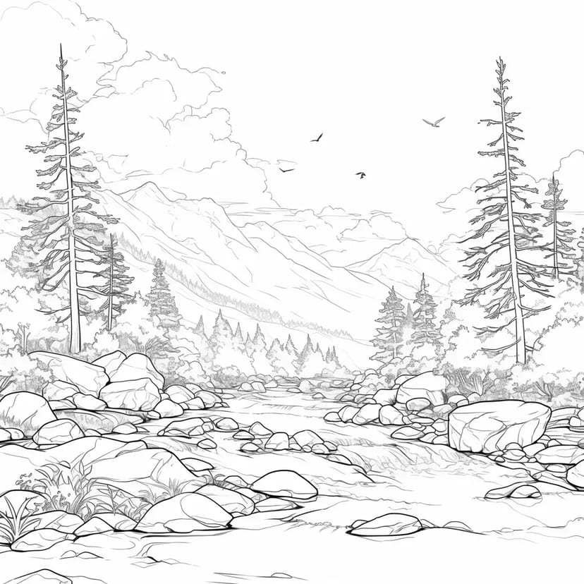 静かな山の風景