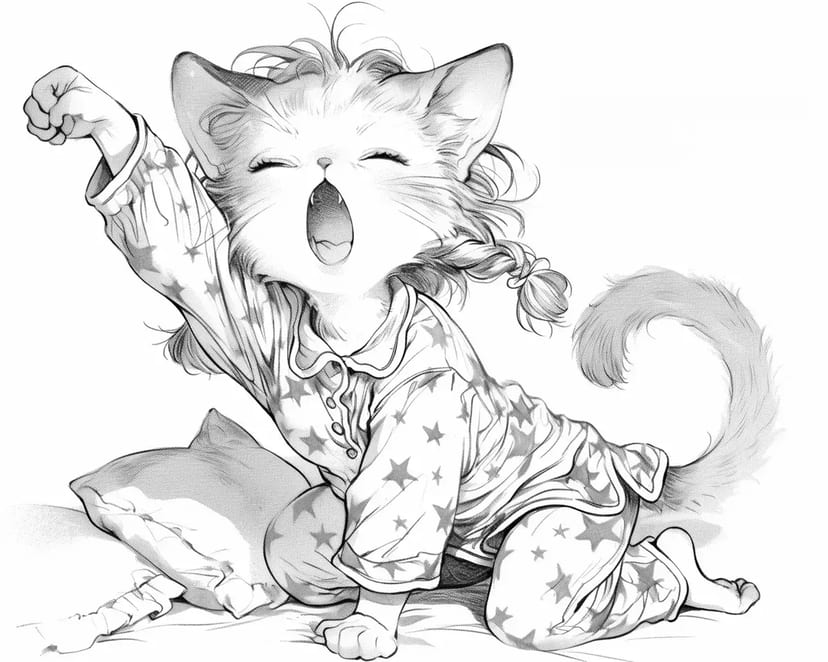 眠たげな猫の朝