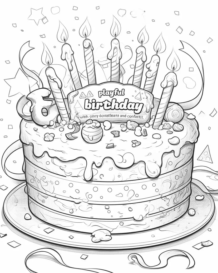 楽しい誕生日ケーキ
