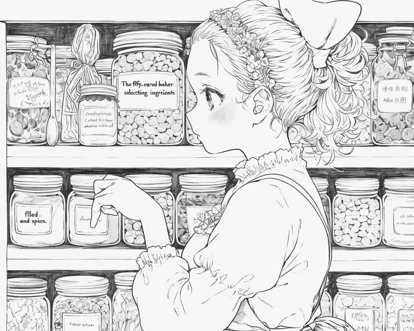材料を選ぶ少女