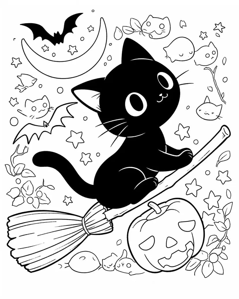 星空の中の黒猫