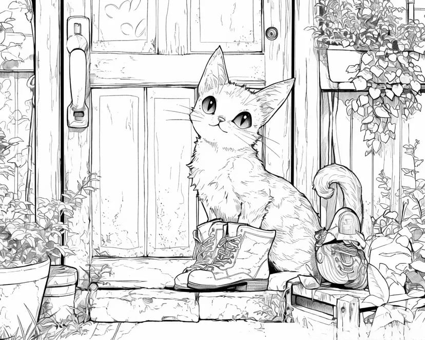 玄関でくつろぐ子猫