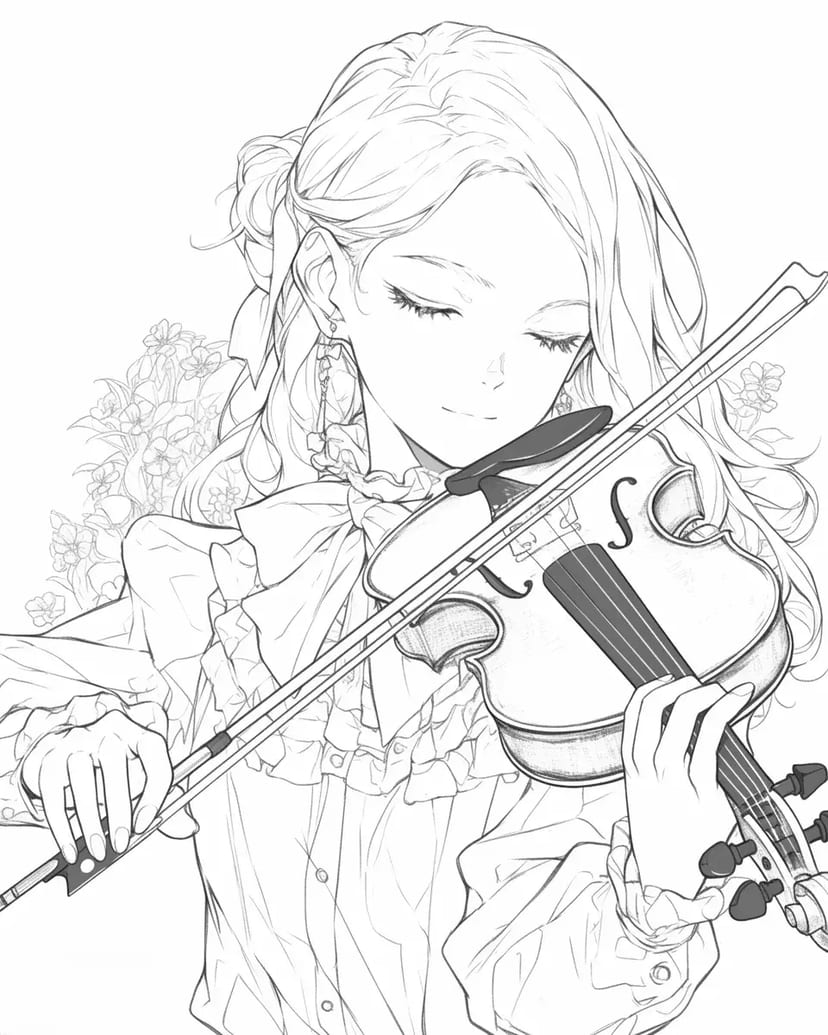 バイオリンを奏でる少女