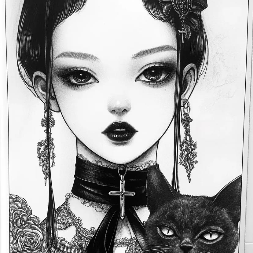 ゴシックな少女と黒猫