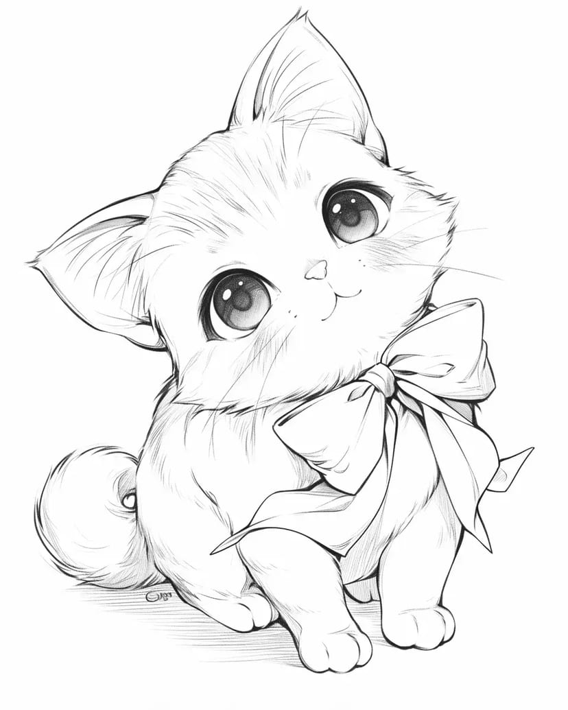 リボンの子猫
