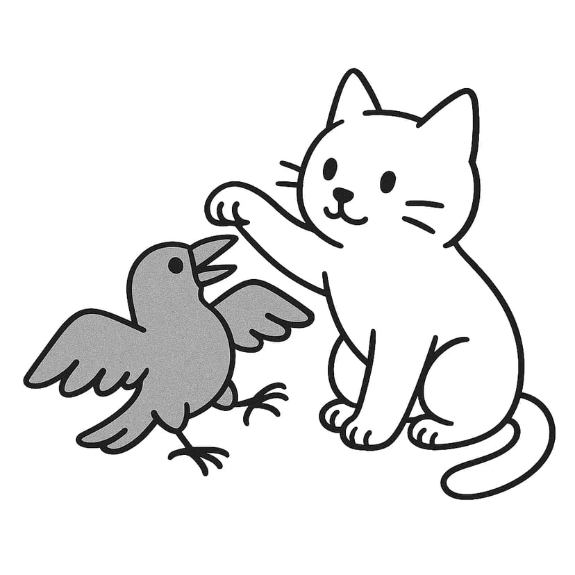 猫とカラスの友達
