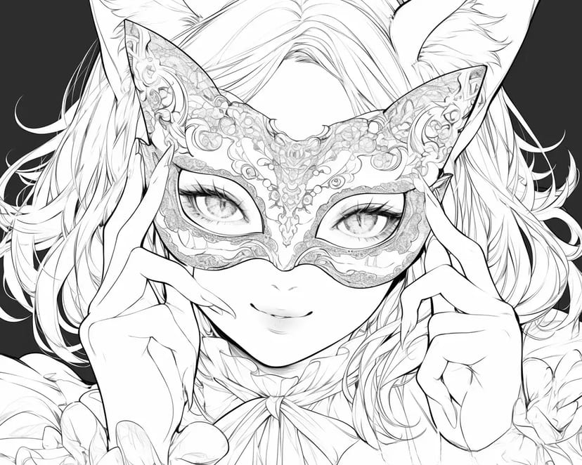 華やかな仮面の少女