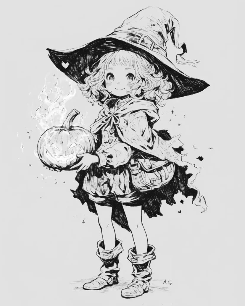 小さな魔女と光るカボチャ