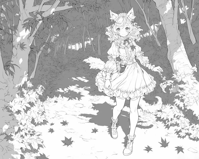 森の中のきつね少女