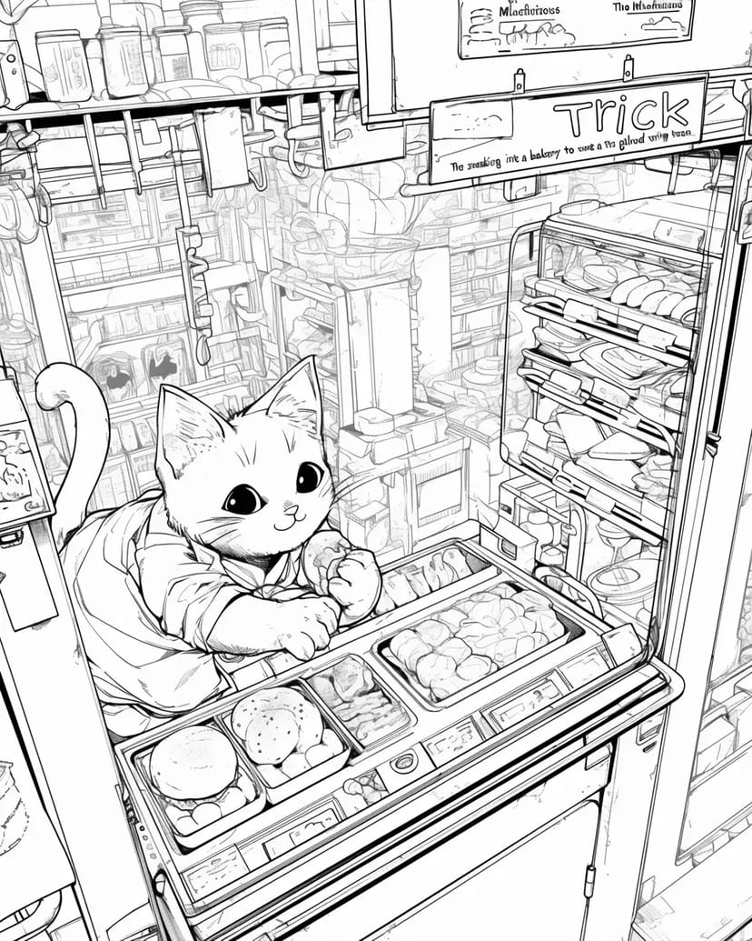 パン屋さんの猫店員