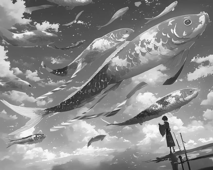 空を泳ぐ鯉のぼり