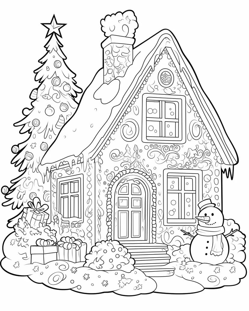 雪の中のクリスマスハウス