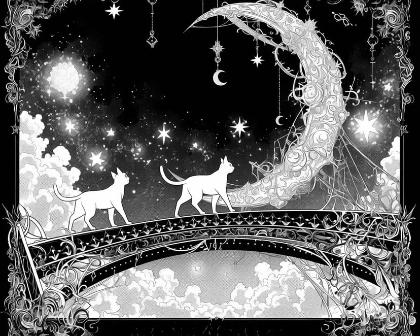 Chats Marchant sur le Pont Étoilé