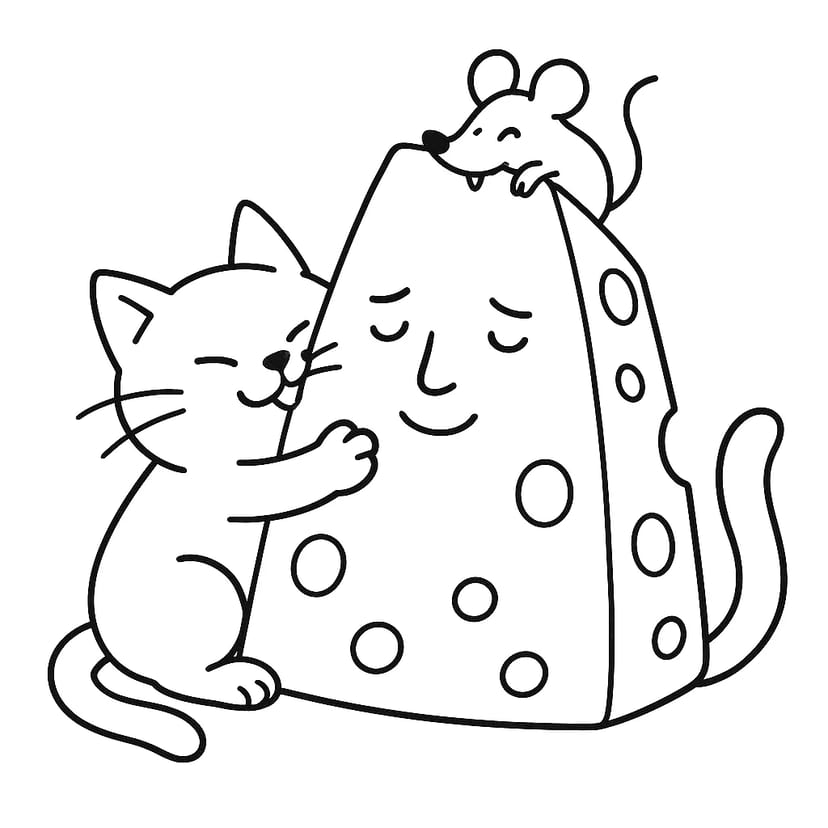 チーズとねこの仲良し