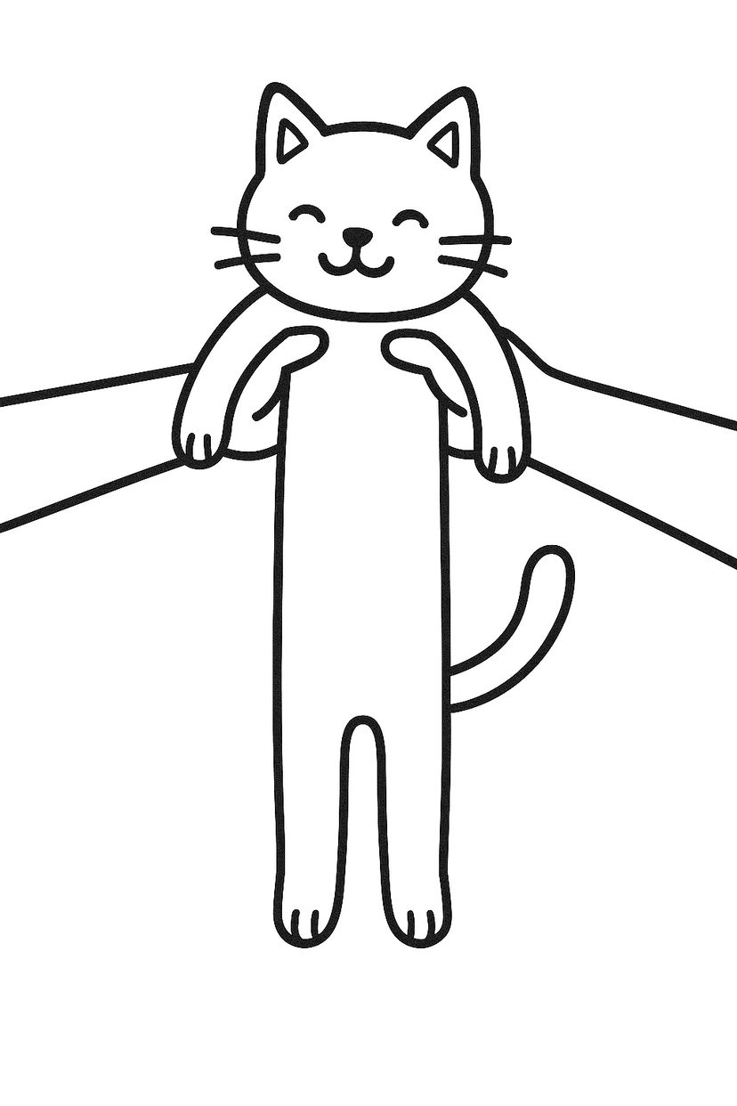 ほほえむネコ
