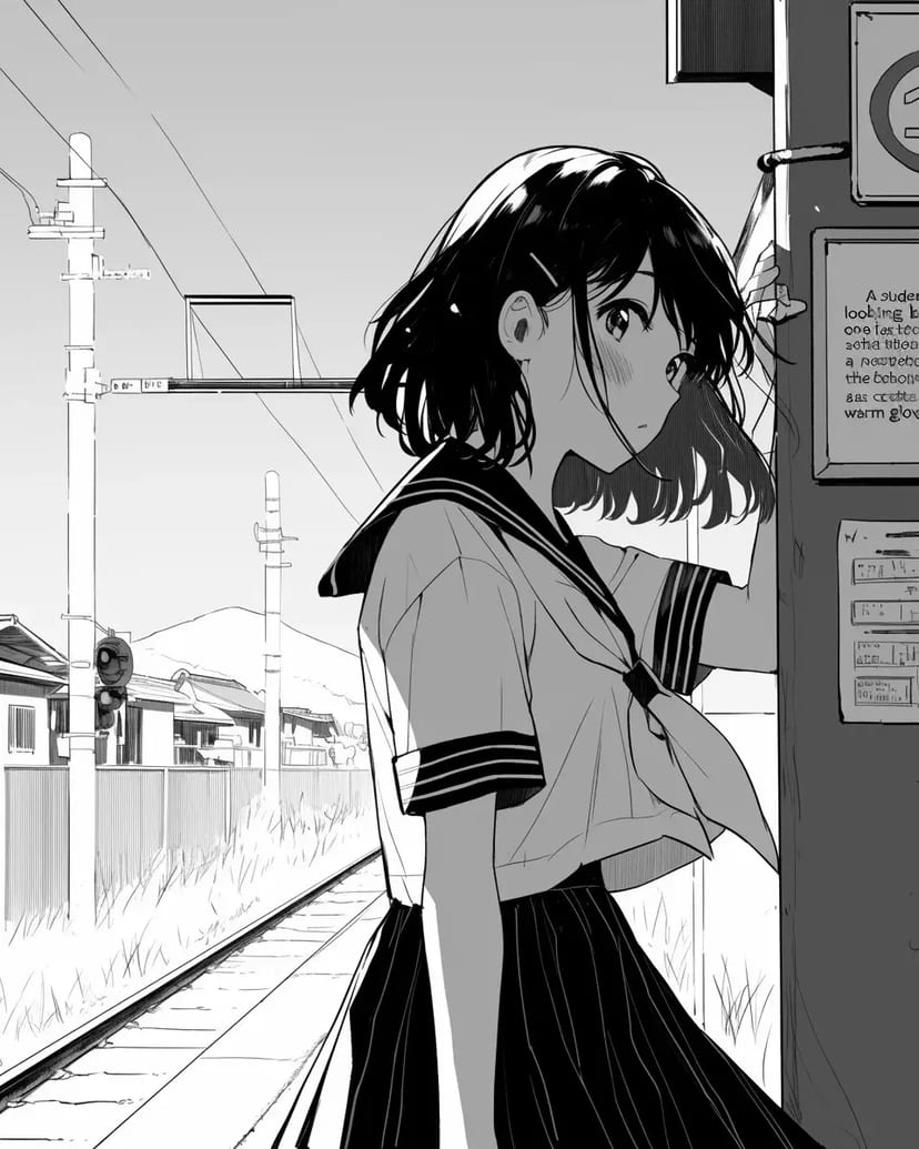 駅で待つ少女