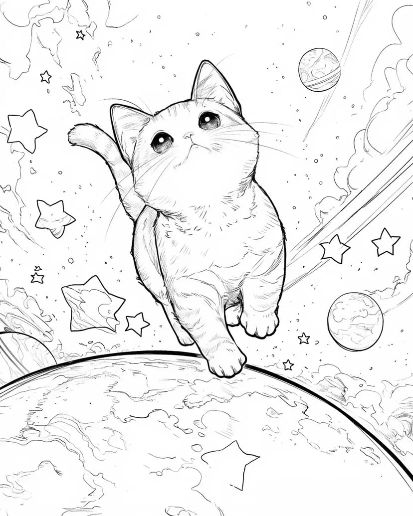 宇宙を旅する子猫