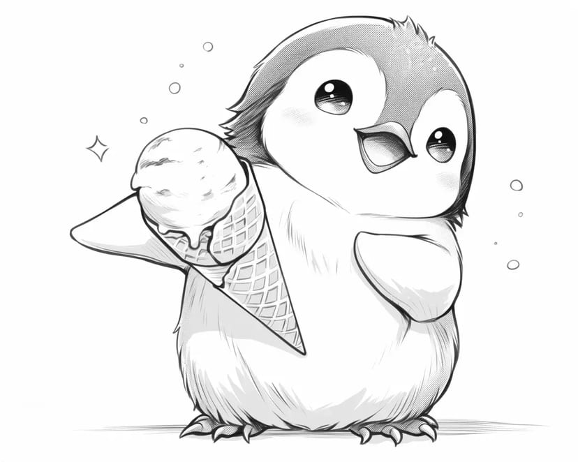 ペンギンとアイスクリーム