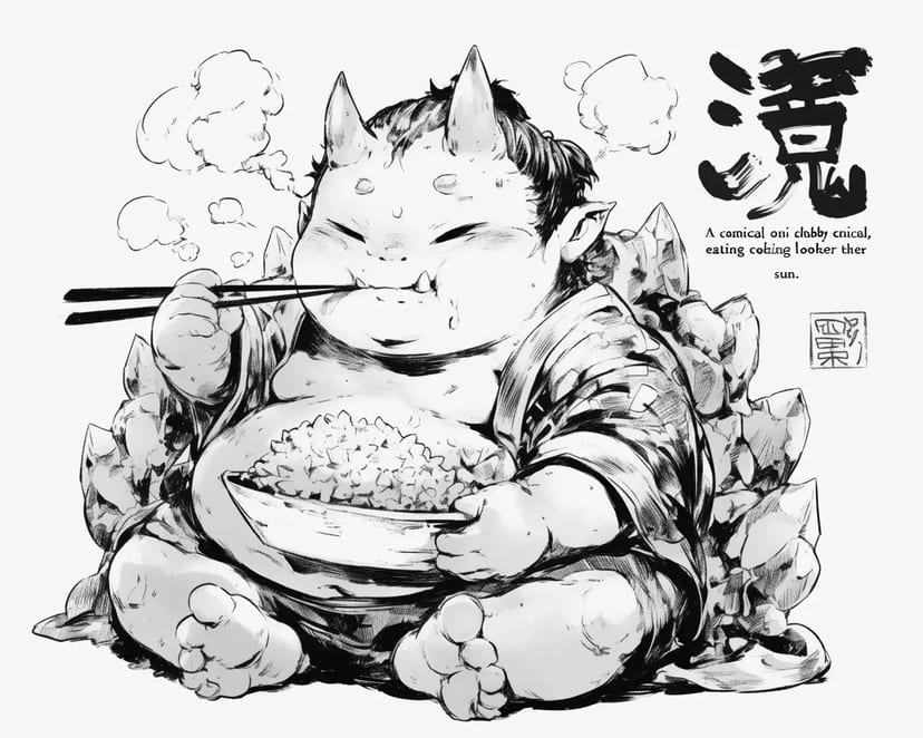 のんびり鬼のお食事