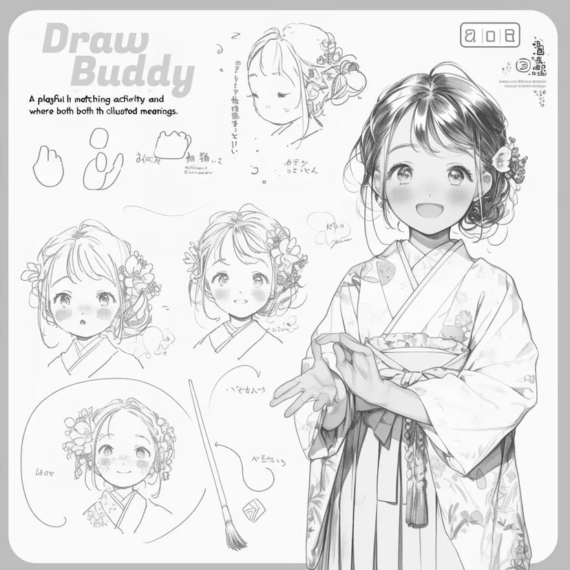 笑顔の着物少女