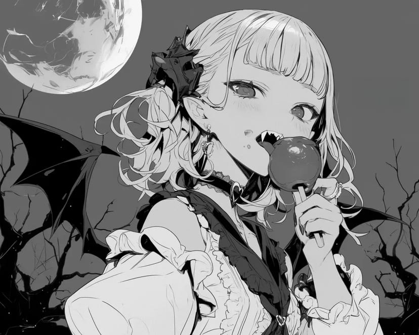 満月の夜のヴァンパイア少女