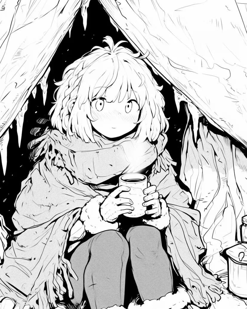 雪の妖精の温かいひととき